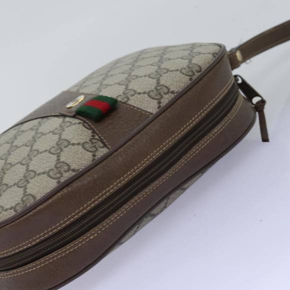 GUCCI GG Supreme Web Sherry Line Clutch Bag PVC Beige Red 89 01 034 Auth yk12747 - Picture 5 of 16